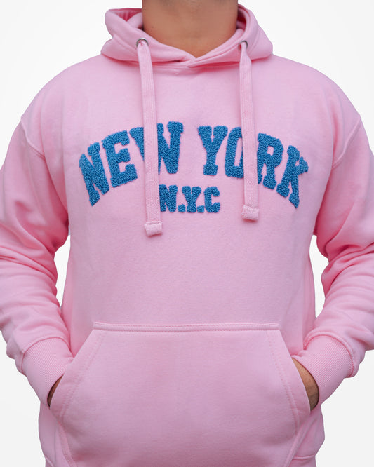 New York Embroidered Pink Pullover Hoodie (Copy)